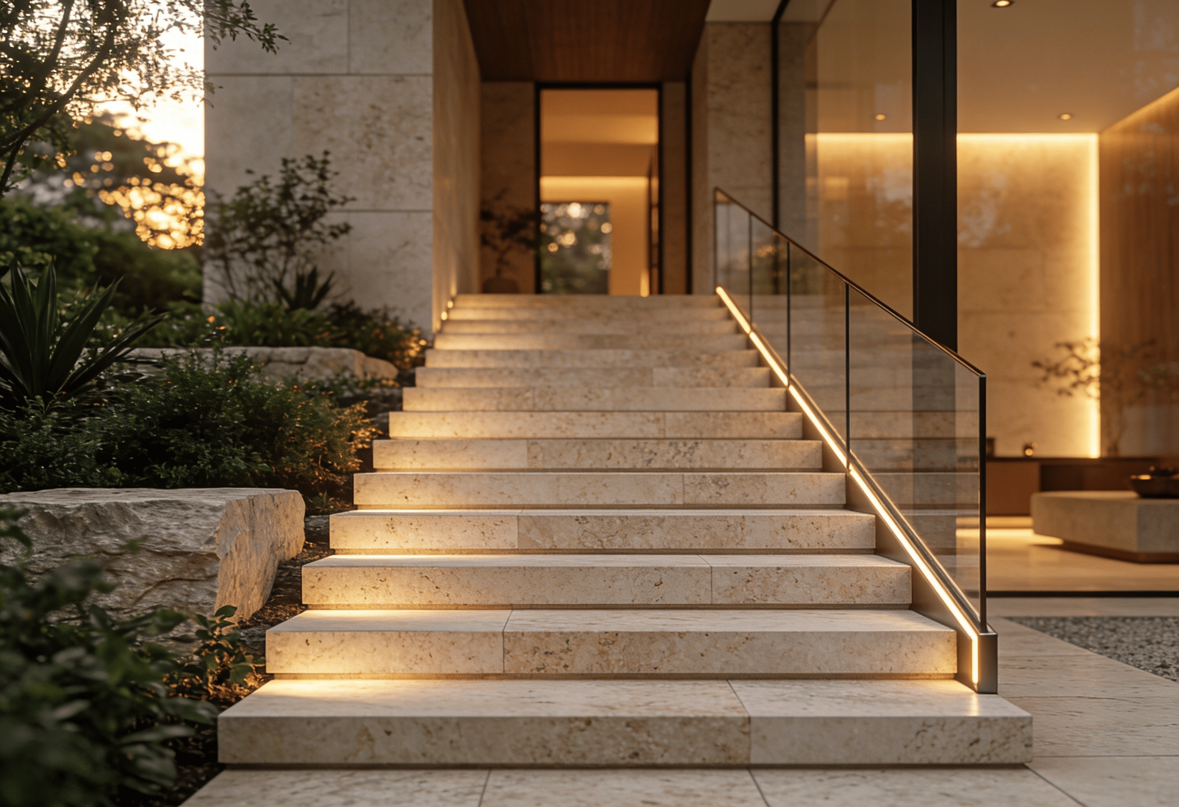 מדרגות מאבן טבעית